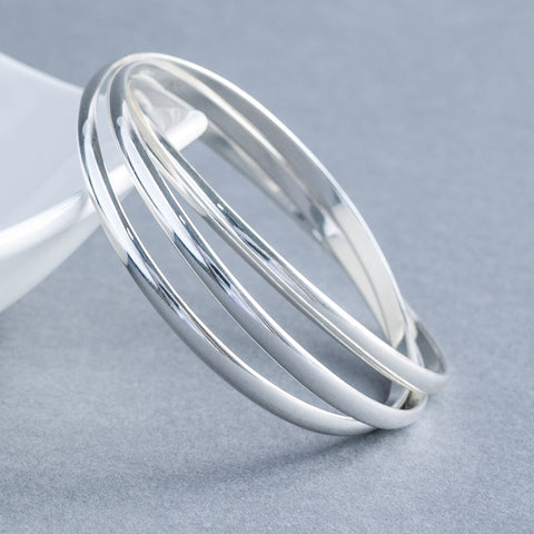 Solid silver clearance russian bangle