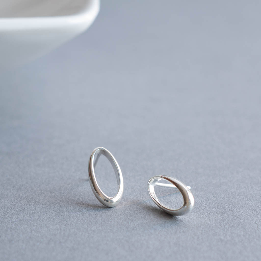 Marina Sterling Silver Open Oval Stud Earrings – Tulip Jewellery